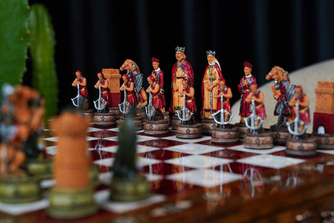 Luxury Wooden Camelot Army Themed Chess Set With Storage Units