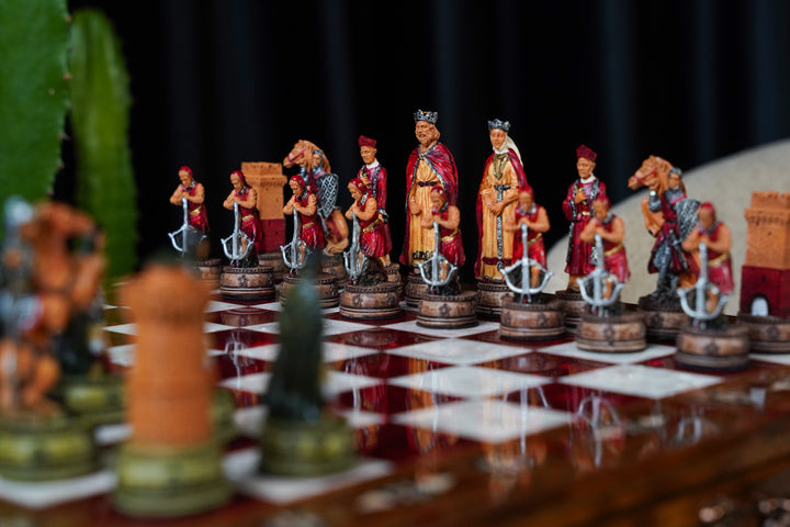 Luxury Wooden Camelot Army Themed Chess Set With Storage Units