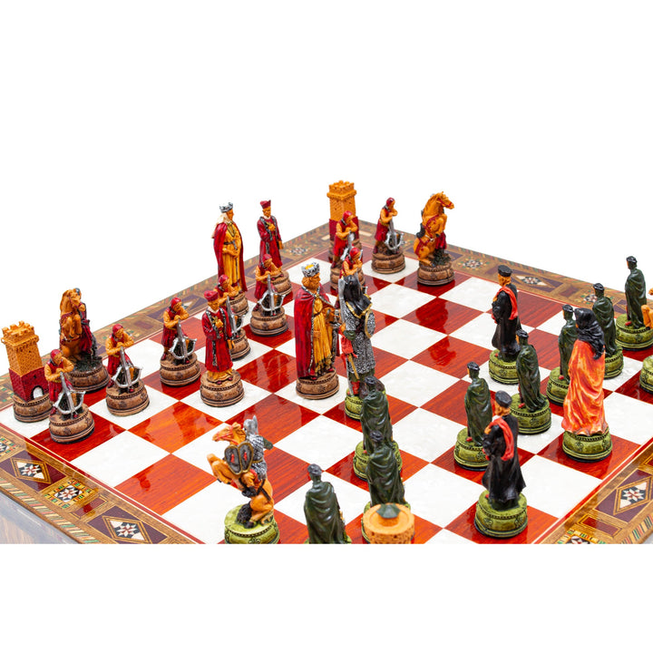 Luxury Wooden Camelot Army Themed Chess Set With Storage Units