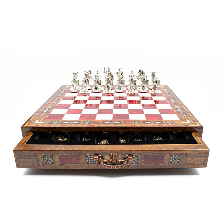 Roman’s Era Themed Luxurious Chess Set With Storage UnitsMy Chess Sets