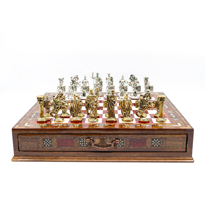 Roman’s Era Themed Luxurious Chess Set With Storage UnitsMy Chess Sets