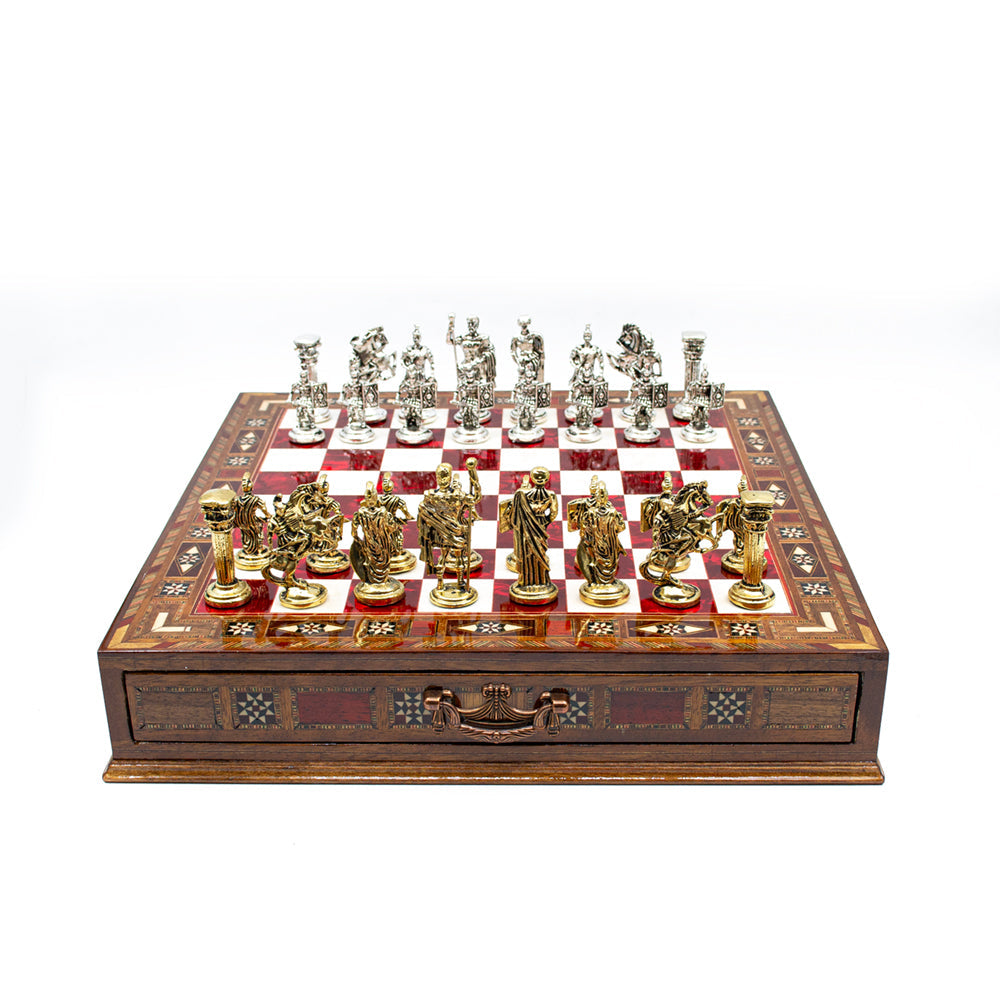 Roman’s Era Themed Luxurious Chess Set With Storage UnitsMy Chess Sets