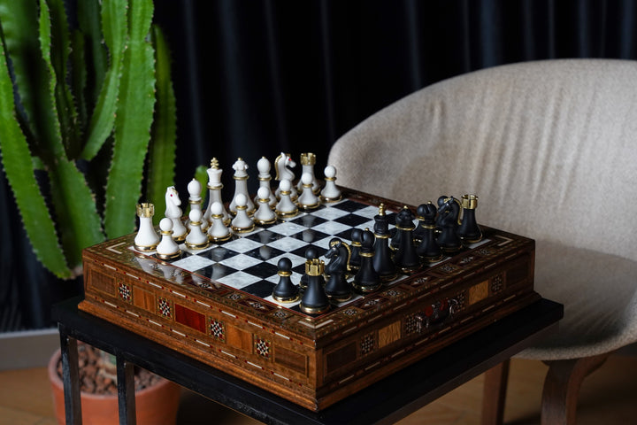 Custom Luxury Chess Set With Storage Units (Walnut)My Chess Sets