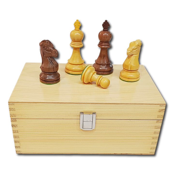 Pine Wood Chess Pieces Storage Box With Velvet Interior My Chess Sets