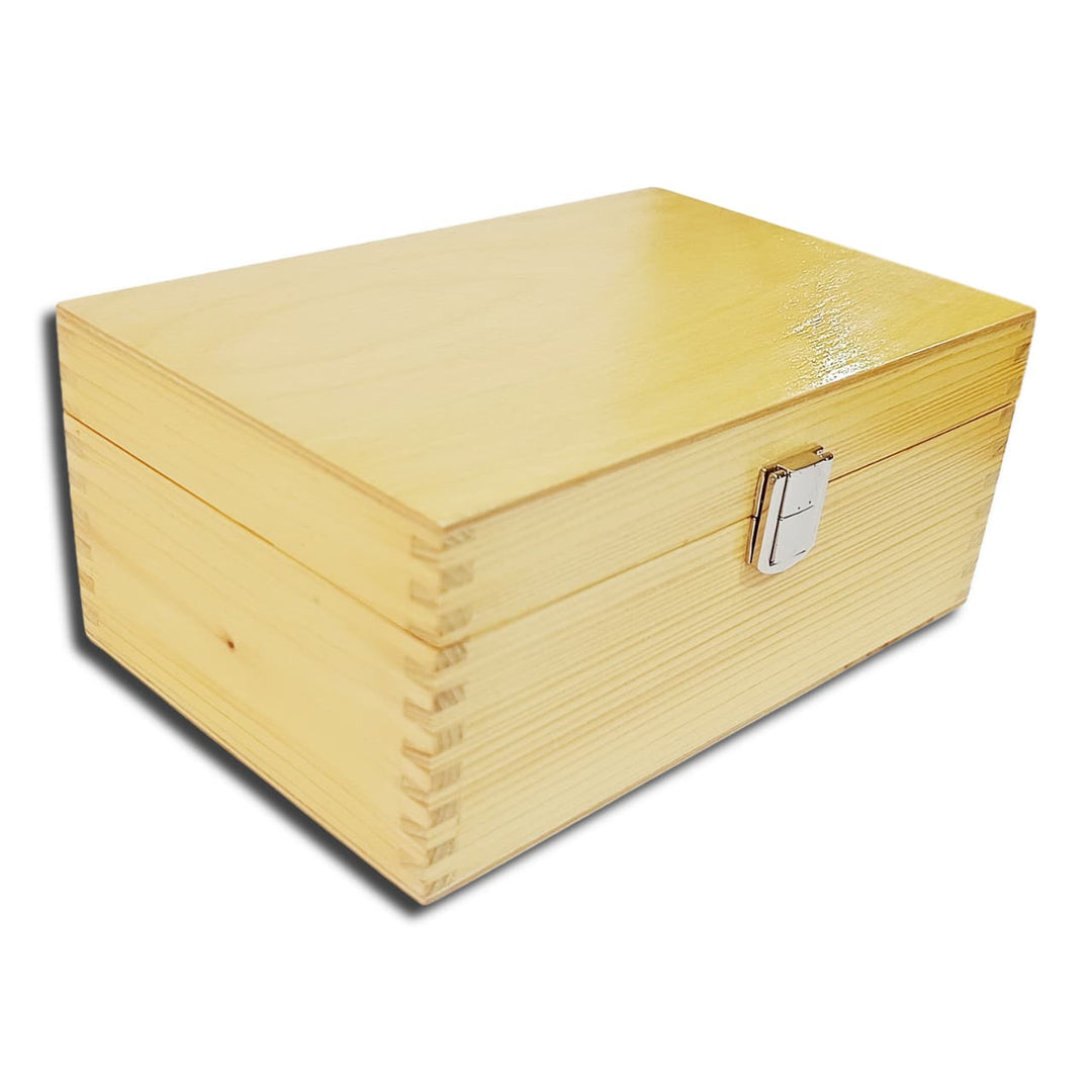 Pine Wood Chess Pieces Storage Box With Velvet Interior My Chess Sets