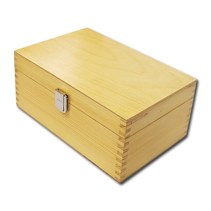 Pine Wood Chess Pieces Storage Box With Velvet Interior My Chess Sets